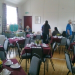 Putting final touches to the egg stall 